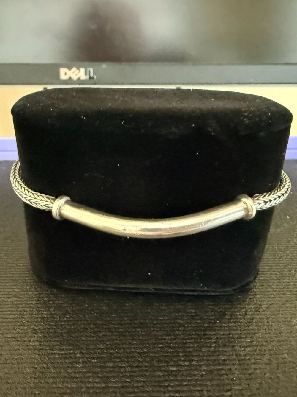 Vintage Sarda 925 Sterling Silver Bar Woven Bracelet 7.25"